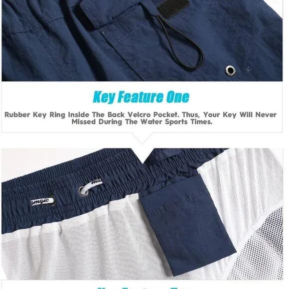 Mens Swim Trunks 5 with Mesh Lining Quick Dry Bathing Suits for Men Swim Shorts